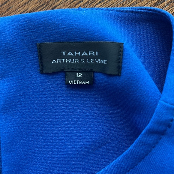Tahari Arthur S Levine Elegant Cobalt Blue Office Workwear Career Dress Sz 12 - Picture 8 of 11